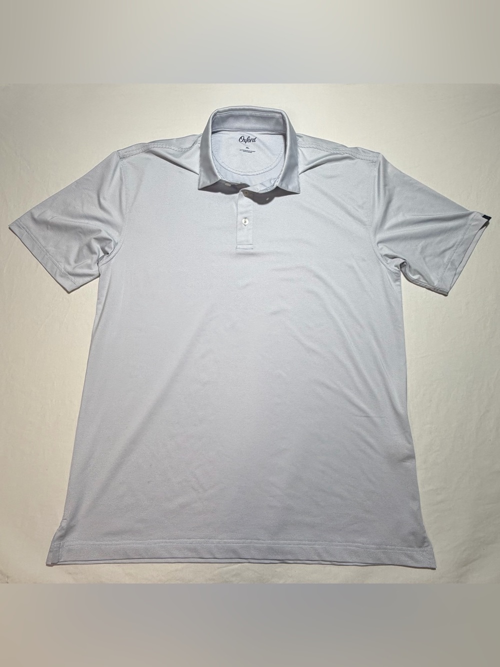 Oxford Men’s White Stripe Polo Shirt